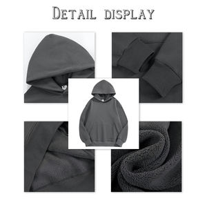 Vintage Washed Oversized Hoodie for Men Women Loose Fit Casual Streetwear <b>Sweatshirt</b> Custom Logo Heavyweight Cotton Fleece - Product Image 4