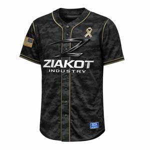 เสื้อเบสบอลของแท้ลายพรางสีดำ3D ชุดทีมออกแบบได้ตามที่ต้องการ - Product Image 1