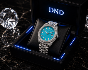 Reloj de Lujo con Esfera Azul y Diamantes, Moda Premium - Product Image 3