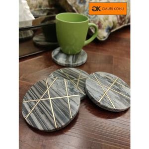 Eco-Friendly Natural Marble <b>Drink</b> <b>Coasters</b> Durable Washable Table Mats & Pads - Product Image 3