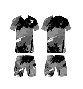 ชุดเสื้อฟุตบอลแบบซับลิเมชั่นสั่งทำพิเศษสำหรับผู้ชาย สีน้ำเงินกรมท่า ชมพูร้อน ลายกราฟฟิกแบบแกรนจ์ ลายสาดสี ชุดฟุตบอลแห้งเร็วสำหรับฝึกซ้อม - Product Image 2