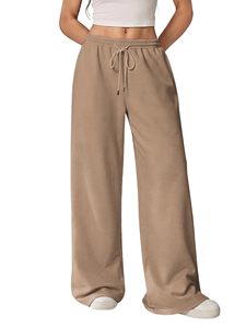 Pantalon de survêtement ample pour femme, taille haute, jambe large, décontracté, coupe ample, pour la gym et l'entraînement, en promotion - Product Image 3