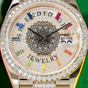 Montre Diamant Splendid JEWELRY 36mm Argent Analogique Mouvement Quartz ETA Verre Saphir Fermoir Déployant Luxe Homme Étanche 10m - Product Image 2