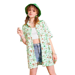 Camisa de Playa Personalizada, Holgada, con Botones y Cuello, Camisa Hawaiana para Mujer - Product Image 6