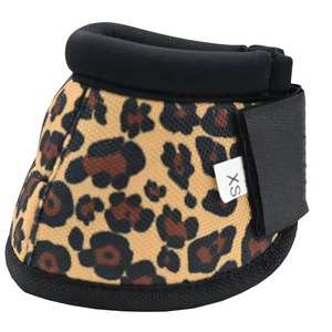 Protège-pattes pour chevaux en PVC à imprimé léopard personnalisé avec design protecteur et fermeture auto-agrippante, taille XS - Product Image 1