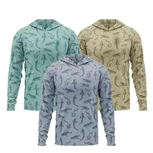 เสื้อตกปลาผู้ชาย UPF 50+ ผ้าโพลีเอสเตอร์ 95% สแปนเด็กซ์ 5% พิมพ์ลายแบบ Sublimation เสื้อฮู้ดดี้สำหรับตกปลา - Product Image 1