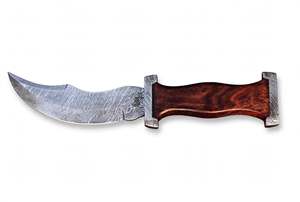 Handcrafted Patterned Steel Curved-Profile Utility <b>Craft</b> <b>Tool</b> Burl Wood Handle Executive Display Piece - Product Image 6