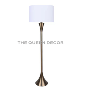 Classical Gold Stainless Steel Metal Bedside Lighting <b>Floor</b> <b>Lamps</b> & White Fabric Home Decor Dining And Living Room At Best Price - Product Image 6
