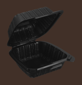 Disposable MFPP Black Clamshell Food Container Microwave Safe Takeaway <b>Lunch</b> <b>Box</b> 6 Inch - Product Image 4