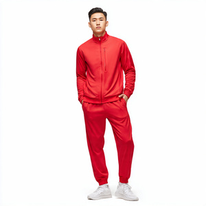 Ensemble de survêtement pour homme 100% polyester, sweat à capuche zippé et pantalon de jogging, pour l'extérieur et le streetwear - Product Image 6
