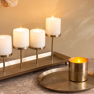 Stylish Metal & Glass Votive T-Light Candle Holder Gold Color Finished Perfect for Home Decor Parties and Events From India - Product Image 2