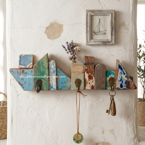 Crochets muraux en bois faits à la main, style rustique, antique et vintage, pour suspendre manteaux et clés, pour la décoration de l'entrée de la maison, vente en gros - Product Image 3