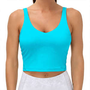 Gray High-Intensity Sports <b>Bra</b> <b>Crop</b> <b>Top</b> Women's Fitness Vest Shockproof <b>Supportive</b> Workout Tank <b>Top</b> - Product Image 5
