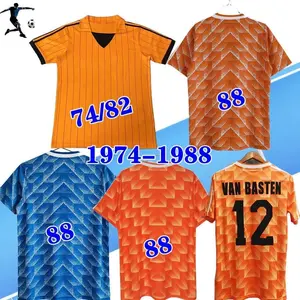 批发泰国品质复古橙色衬衫霍兰德复古足球运动衫