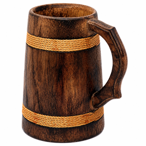 Jarra de Cerveza de Madera Vintage, Jarra de Madera Natural con Asa, Venta al por Mayor, Logotipo Personalizable, Jarra de Cerveza para Bar, Fiesta y Restaurante - Product Image 6