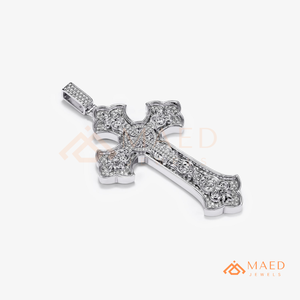 <b>Silver</b> <b>Cross</b> Moissanite <b>Ring</b> Pendant Elegant Womens Fashion Jewelry Luxury Charm NYC Style Gift Necklace - Product Image 5