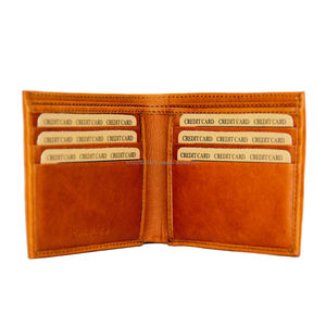 Portefeuille RFID à deux volets en cuir minimaliste de luxe pour hommes Porte-cartes géométrique court de qualité supérieure Doublure en polyester Logo personnalisé Vente en gros - Product Image 2