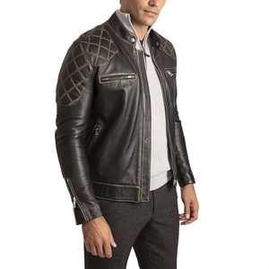 Chaqueta de Cuero de Piel de Oveja Genuina de Alta Calidad al por Mayor, Chaqueta de Invierno Personalizada para Hombre con Cuello Alto, Impermeable y Transpirable - Product Image 4