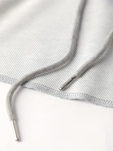 Custom Crop Hoodies <b>Men</b> High Quality Gray Cropped Hoodie Zipper-Up Embroidered Tops Short Solid Color Casual Oversized - Product Image 4