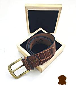 Nouvelle ceinture en cuir pleine fleur 2026, imprimé animal, boucle ardillon en cuivre thermocollée, style durable, pour hommes et femmes, ceintures outillées - Product Image 2