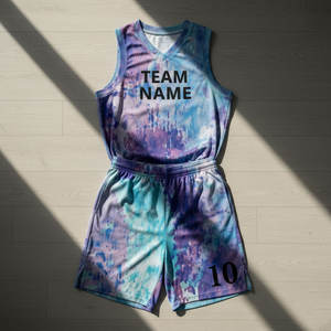 Camiseta y Pantalones Cortos de Baloncesto Personalizados Reversibles por Sublimación - Product Image 1