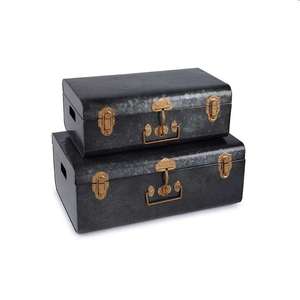 Caja de Joyería de Metal Martillado Dorado Contemporáneo, Baúl Rectangular de Almacenamiento con Tapa, Hecho a Mano, Moderno y de Lujo - Product Image 2