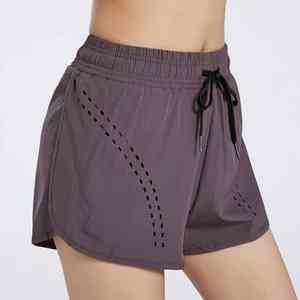 Shorts de sport pour femmes 2026, personnalisables en gros, double couche, pour yoga et fitness, avec couleurs contrastées - Product Image 3