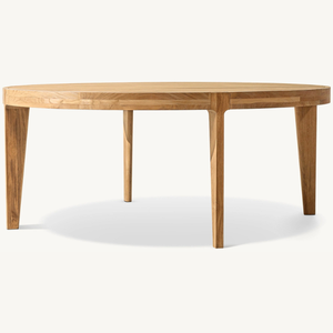 Mesa redonda en oferta, hecha de madera de teca resistente y a prueba de termitas para uso en exteriores, con un estilo moderno y duradero. - Product Image 1