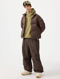 Pantalon de ski unisexe personnalisé avec logo, chauffant, imperméable, coupe-vent, respirant, fermeture à cordon - Tissu Tex 10 000 mm, isolation en polaire - Product Image 4