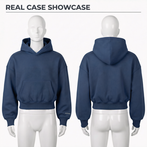 Ensemble de survêtement décontracté pour homme en molleton 100% coton, brodé, délavé, effet délavé à l'acide, avec sweat à capuche zippé - Product Image 4