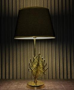 Lampe de table moderne en laiton avec abat-jour en tissu noir style Empire, lumière chaude pour chambre à coucher, éclairage décoratif - Product Image 2