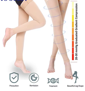 Bas de contention à compression graduée, antidérapants, en mélange de spandex, soutien des jambes 20-30 mmHg, respirants, à enfiler, unisexe, anti-gonflement, toutes saisons - Product Image 2