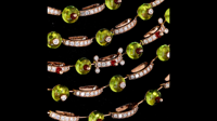 Collar de Mujer en Plata de Ley 925 con Baño de Oro Rosa, Multicapa, con Diamantes Cultivados en Laboratorio y Peridotos Verdes, de Lujo, para Boda