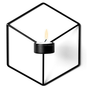 Bougeoir géométrique de mariage 3D Bougeoir à thé Bougeoir doré Bougeoir géométrique en métal - Product Image 2