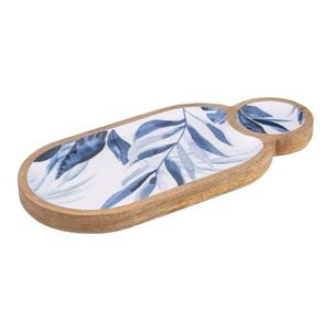 Handcrafted Wooden <b>Tray</b> With Enamel Finish <b>For</b> Serving Meals Fruits Beverages And <b>Decorative</b> Purposes - Product Image 1