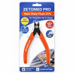 Heavy Duty Stainless Steel <b>Flush</b> Cutting Pliers 12 AWG Wire Professional Lightweight Maxi Shear <b>Cutter</b> High Quality 5" Jewelry - Product Image 2