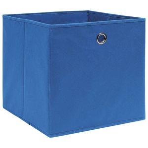 Ensemble de 4 boîtes de rangement en tissu non tissé bleu, petites boîtes et paniers pliables en tissu - Product Image 2