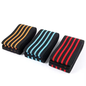 Black and <b>White</b> Striped Nylon Wrist <b>Wraps</b> 2 In Width Elastic Support for All Seasons Unisex Use - Product Image 3