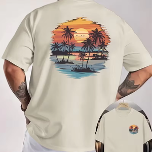 Men's O-Neck Short Sleeve Regular Fit High Quality Customizable T-Shirt 100% Cotton Jersey Breathable Eco-Friendly Quick Dry - Product Image 1