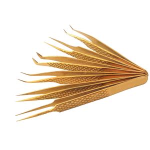 Pince à épiler en acier inoxydable à pointe fine, style unique, avec design ergonomique, réduit la fatigue des mains lors de séances prolongées de pose de cils - Product Image 1