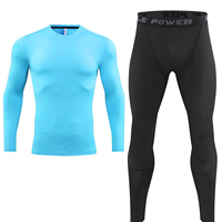 Ensemble de survêtements de compression pour hommes à motif uni, haute qualité, en Spandex/Nylon, écologique, respirant, extensible dans les quatre sens, pour la gym et la course à pied
