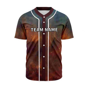 Camiseta de béisbol personalizada por sublimación, uniforme de equipo para hombre, camisa de béisbol profesional con botones completos - Product Image 1