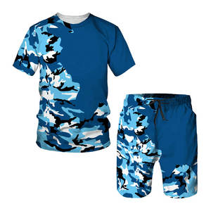 Ensemble de survêtements de sport d'été pour hommes, vente en gros, personnalisable avec LOGO, T-shirt et short, tenue de gym, course à pied, entraînement, vêtements de sport - Product Image 2