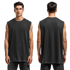 Camiseta sin Mangas TACTICAL STANDARD Personalizada para Hombre, de Algodón Lavado de 160g, Transpirable, Cuello Redondo, Tejido de Punto, Premium, para Gimnasio - Product Image 4