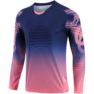 High Quality <b>Padded</b> Goalkeeper Jersey Long Sleeve Crew <b>Neck</b> Breathable Quick Dry 100% Polyester Custom Logo Player Name - Product Image 6
