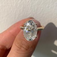 Bague de fiançailles classique ovale en moissanite de 3 carats Iced Jewelz, la plus vendue, en or rose 10K avec sertissage à griffes, certifiée IGI