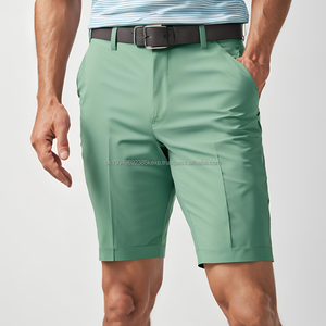 Shorts Polo en Corduroy Biologique Kaki pour Hommes avec Logo Personnalisé sur Étiquette Privée, Séchage Rapide, Respirant, Style Golf Décontracté - Product Image 6