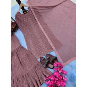 Designer Women's Party Wear <b>Top</b> & Plazzo with Fancy Dupatta Elegant Set - Product Image 3