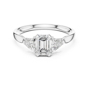 Anillo de Oro Amarillo de 14K con Esmeralda y Diamante Cultivado en Laboratorio con Corte Trillón para Mujer |   Ropa de Fiesta |   Diamante Nuevo Certificado por IGI de Lujo de 2 Quilates - Product Image 3