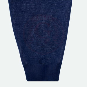 Cardigan tricoté à motif géométrique pour homme, 100 % acrylique, manches longues, col en V, logo au dos - Product Image 3